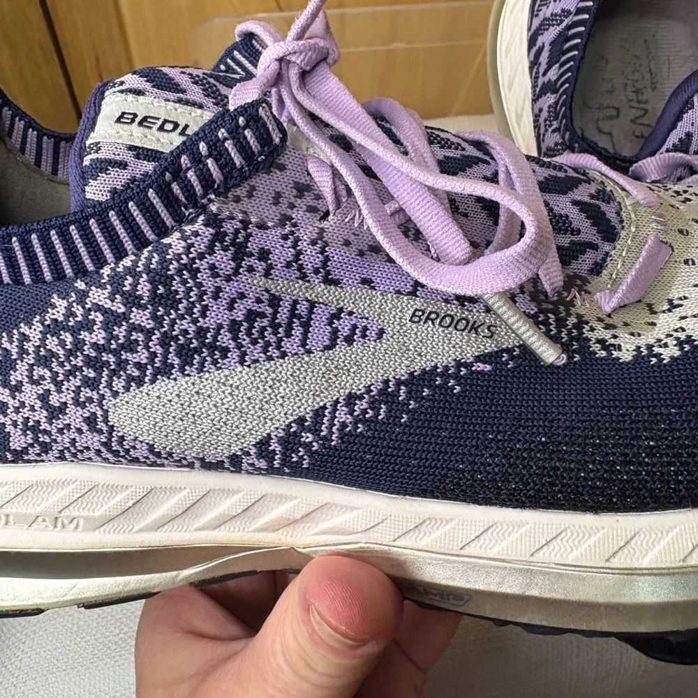 Brooks Blue and Purple Athletic Running Shoes with Knit Upper Size 7 - Picture 5 of 7